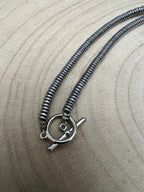 Pink Conch Graduated Necklace with 10mm Sterling Pearl — 22 inch (Handmade in North Texas)