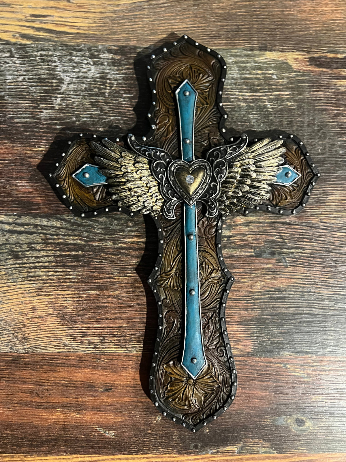 Turquoise  Angel Winged Cross