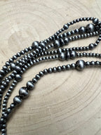 Western Three-Row Faux Sterling Pearl Layered Necklace Set — Graduated Single-Clasp Look