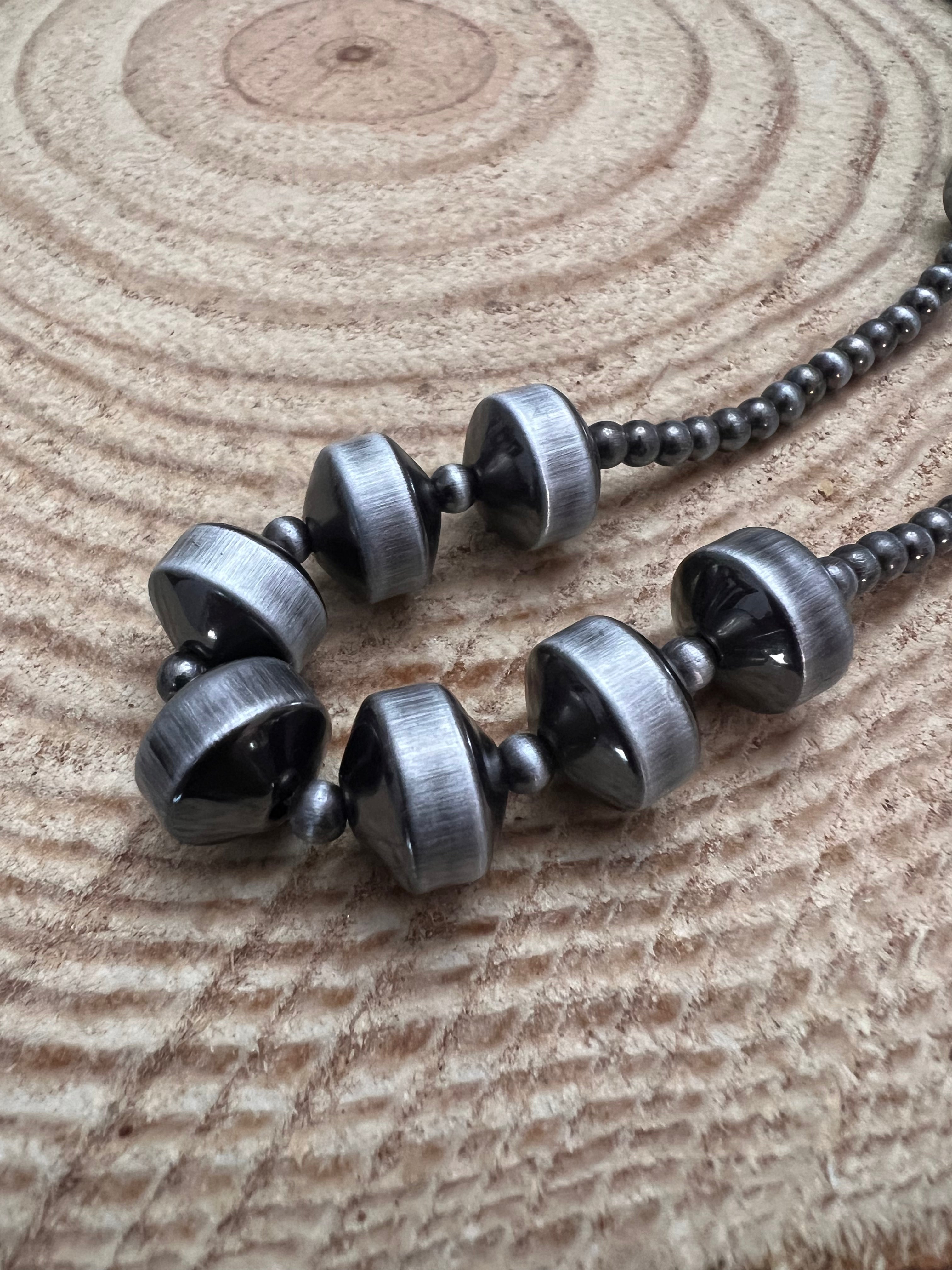 Western Burnished Faux Pearl & Rondelle Necklace — 30 Inch (with 3" Extender)