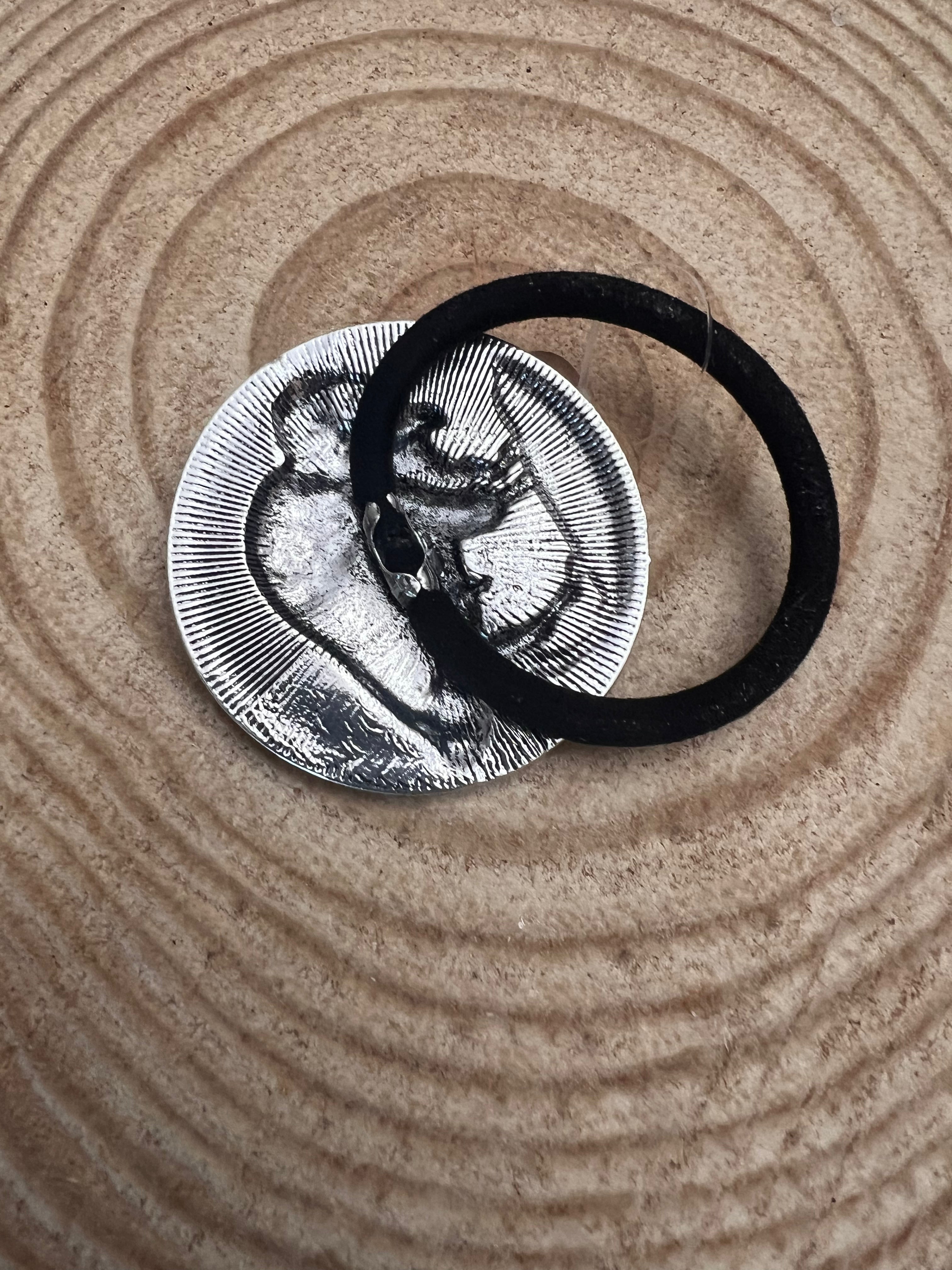 Western Large Buffalo Coin Hair Tie — 2" Faux Buffalo Coin Charm