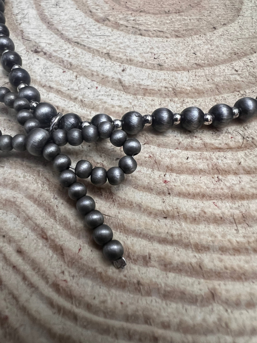 Western Faux Bow Pearl Necklace — 5mm Faux Sterling Pearls (18 Inch)