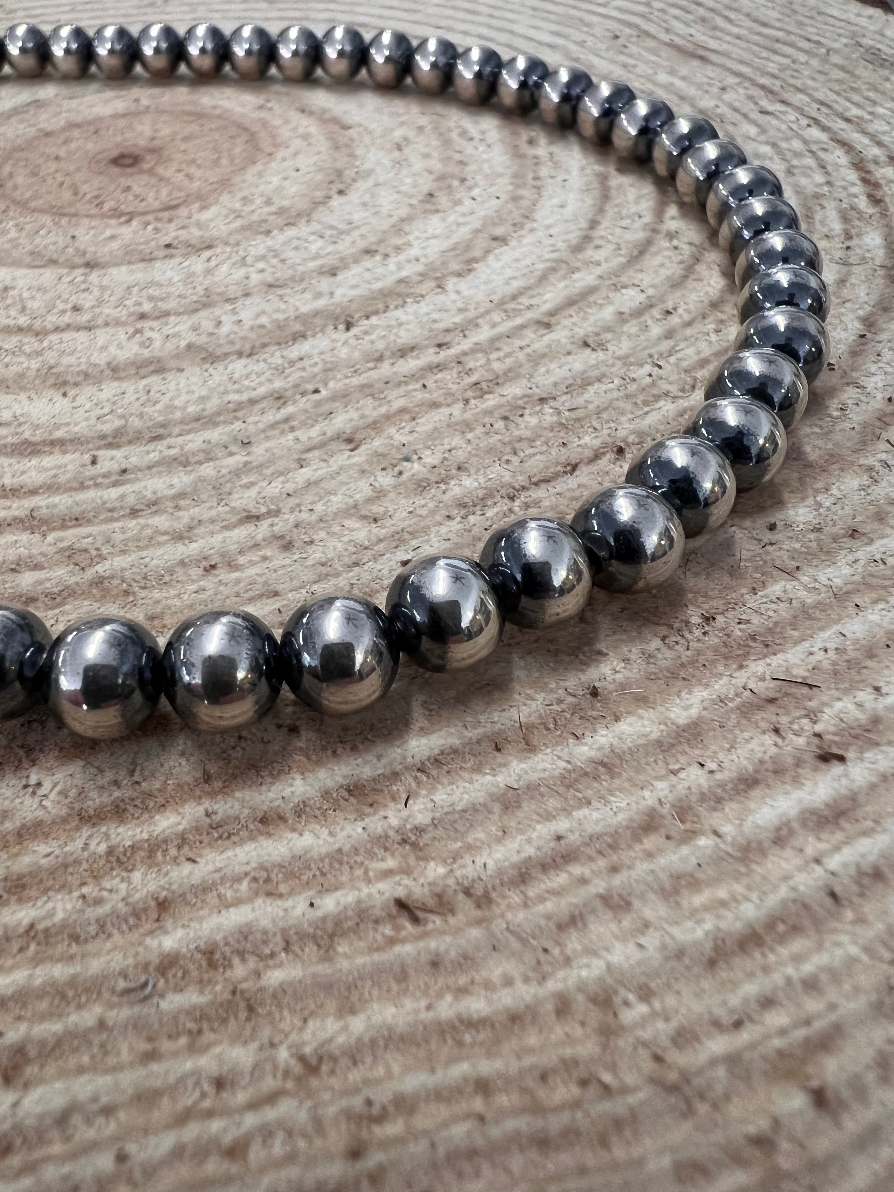 8mm Sterling Pearl Necklace — 18 inch