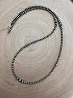 Graduated Sterling Pearl Necklace — 28 inch (Made in USA, 4-5-6-8mm)