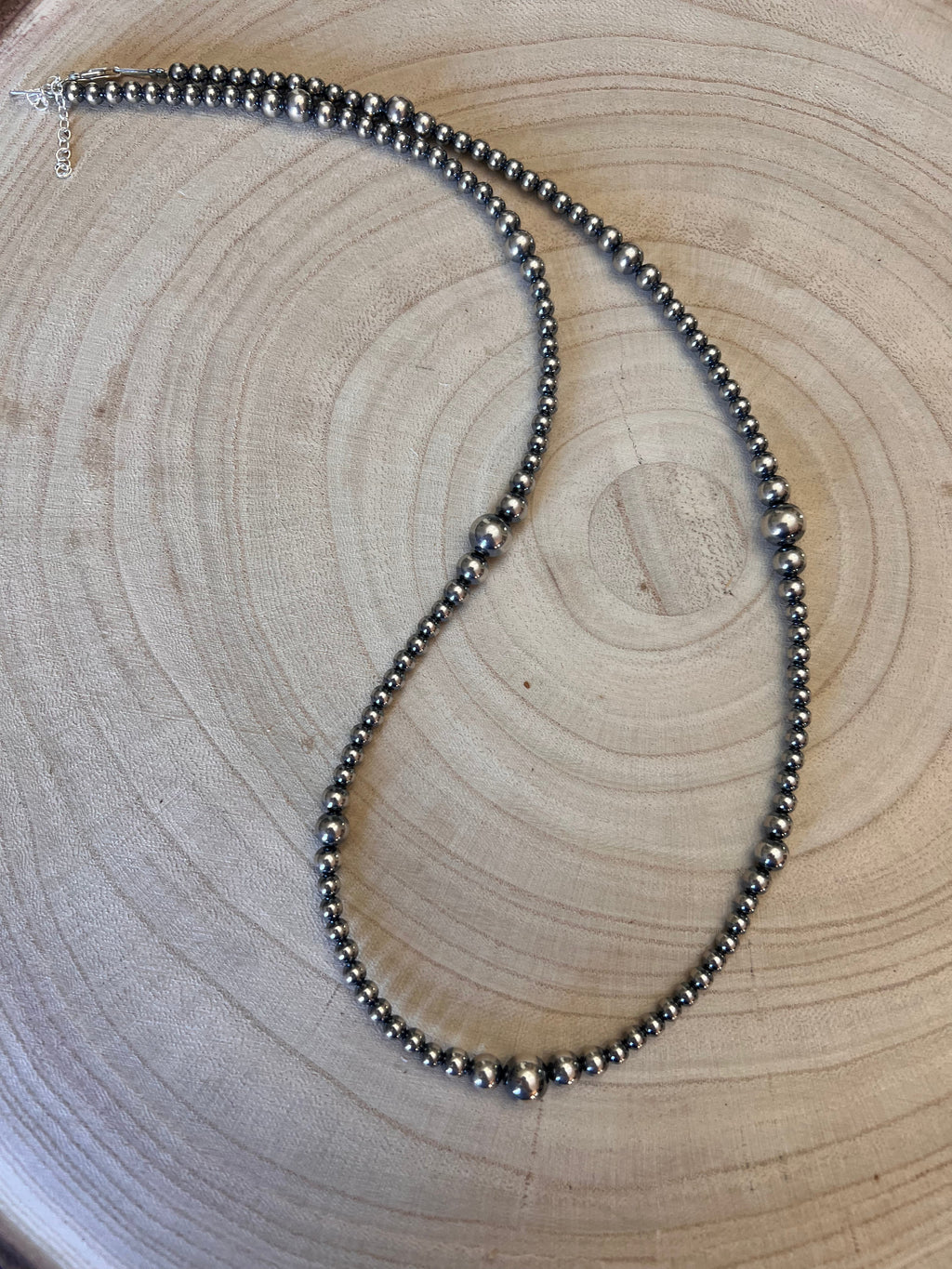Graduated Sterling Pearl Necklace — 22 inch (4-5-6-8mm)