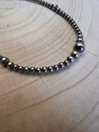 Graduated Sterling Pearl Necklace — 22 inch (4-5-6-8mm)