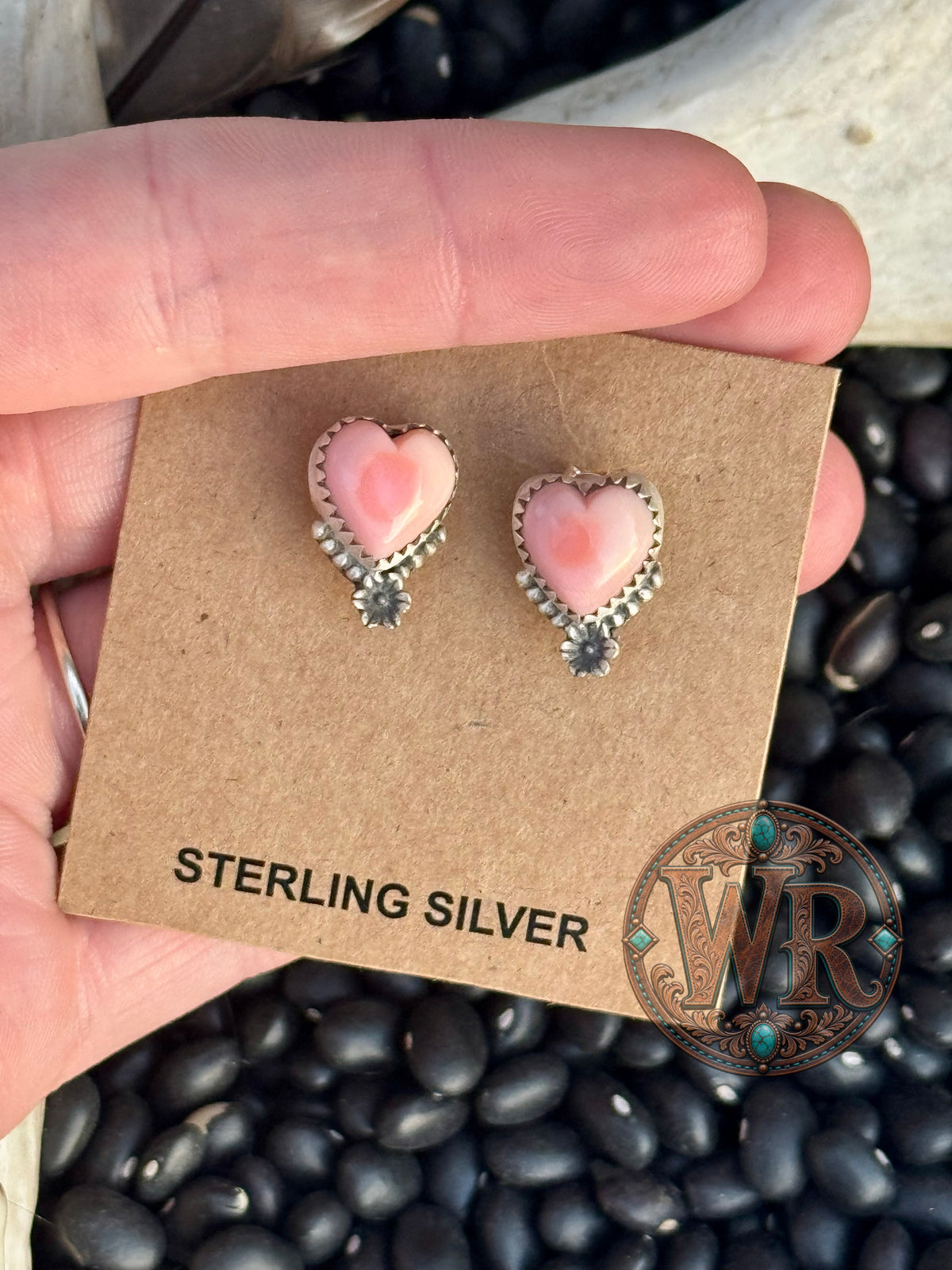Pink Conch Sterling Silver Studs