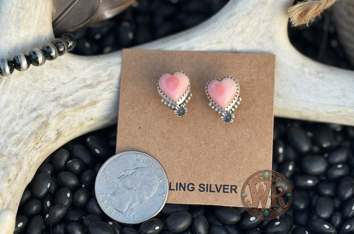 Pink Conch Sterling Silver Studs