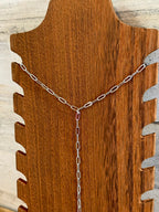 Paperclip Chain Lariat Necklace