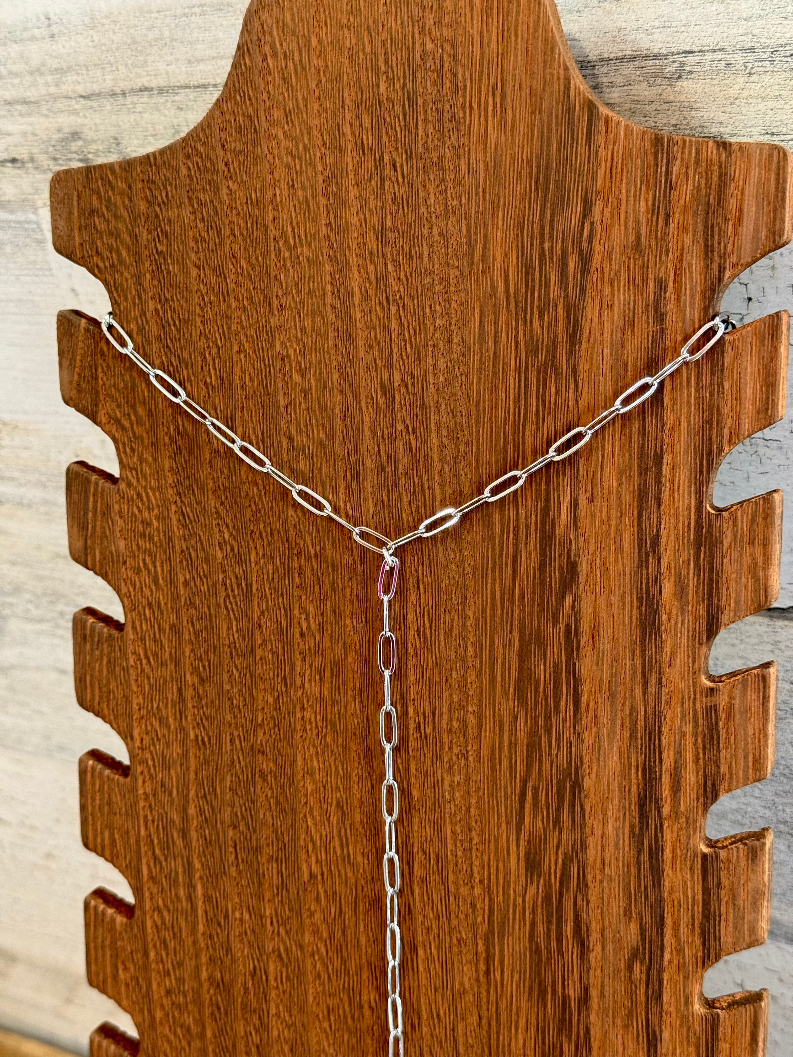 Paperclip Chain Lariat Necklace