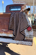 SMALL Tan Checkered Out Wild Rag/ Scarf