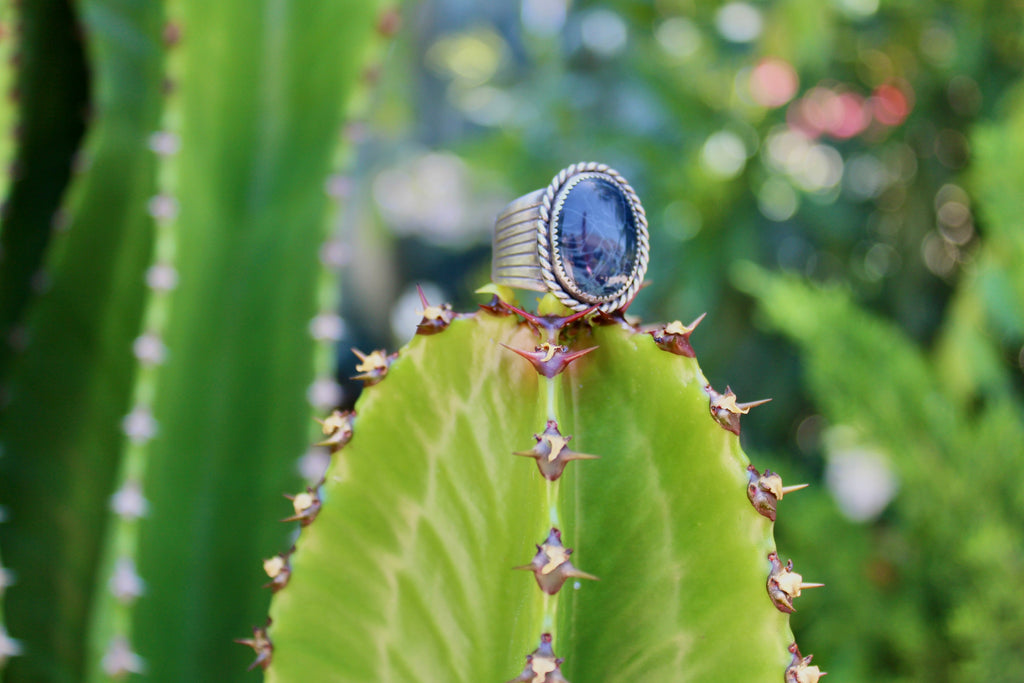 Size 10- Obsidian Sterling Silver Ring