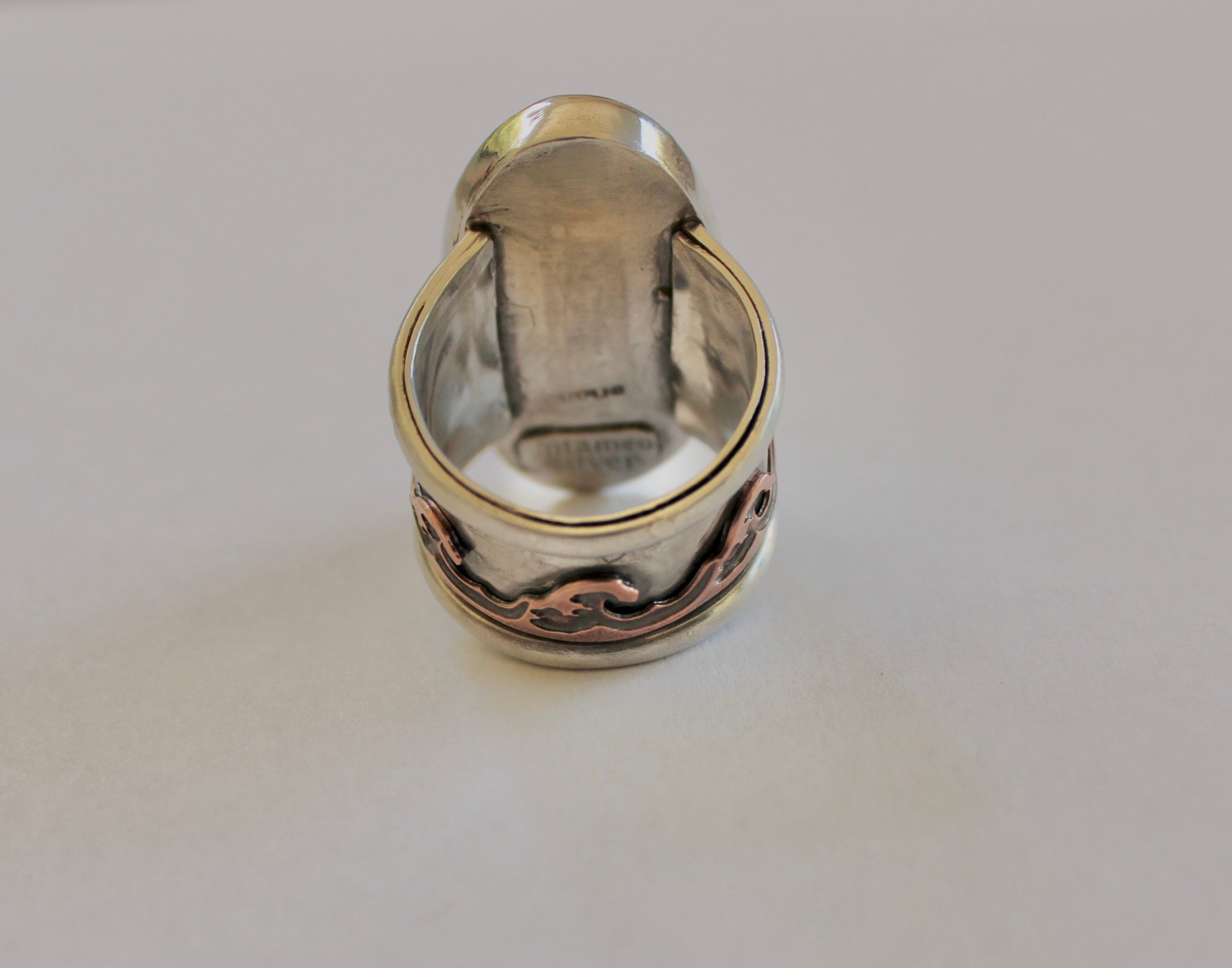 Size 10-True Blue Kingman Turquoise ring with Copper Waves