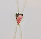 Pink Rhodonite Heart Bolo Necklace
