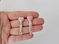 Heart Curb Chain Earring Studs