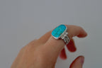 Size 8.5 Blue Gem Turquoise Ring