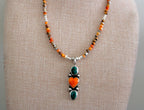 Spiny Oyster and Kingman Trio on Spiny Oyster Beaded Necklace