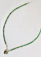 Rocky Butte Jasper Heart on Sonoran Turquoise beaded chain