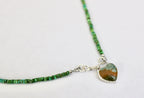 Rocky Butte Jasper Heart on Sonoran Turquoise beaded chain