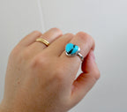 Kingman Turquoise Heart Ring size 7.5