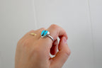 Kingman Turquoise Heart Ring size 7.5