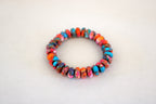 Pink Dahlia Turquoise beaded stretchy bracelet