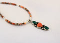 Spiny Oyster and Kingman Trio on Spiny Oyster Beaded Necklace