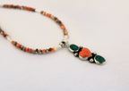 Spiny Oyster and Kingman Trio on Spiny Oyster Beaded Necklace
