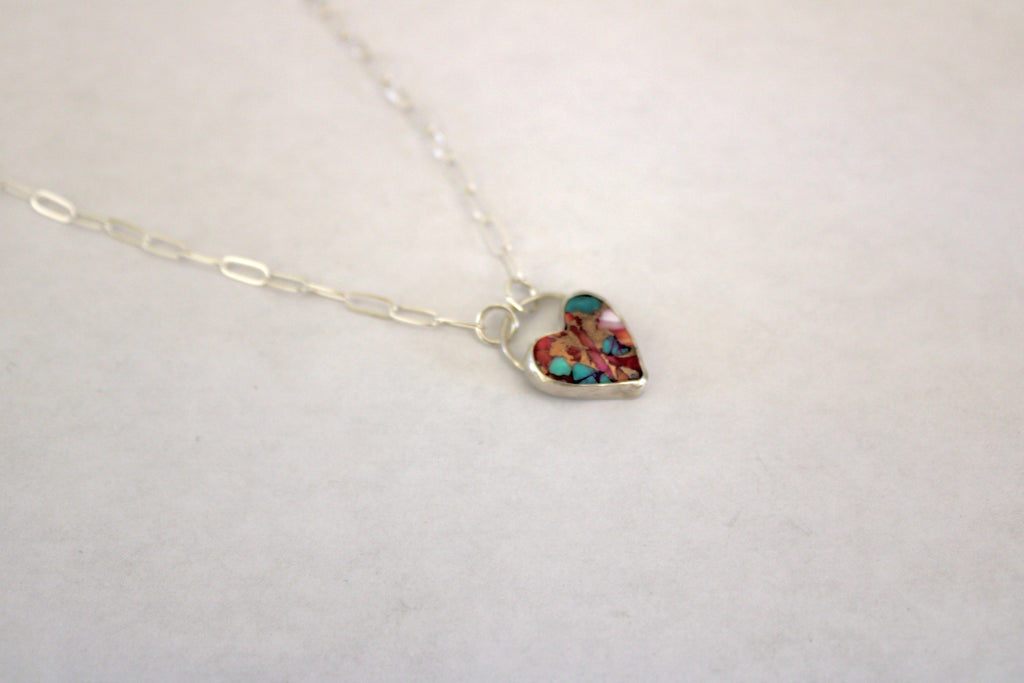 Pink Dahlia Turquoise Necklace