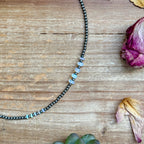 White Opal Necklace – Smooth 3 mm Beads – 16”