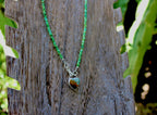 Rocky Butte Jasper Heart on Sonoran Turquoise beaded chain