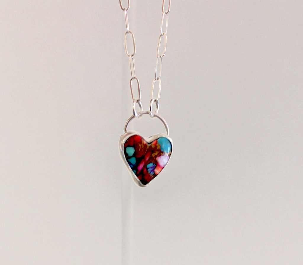 Pink Dahlia Turquoise Necklace