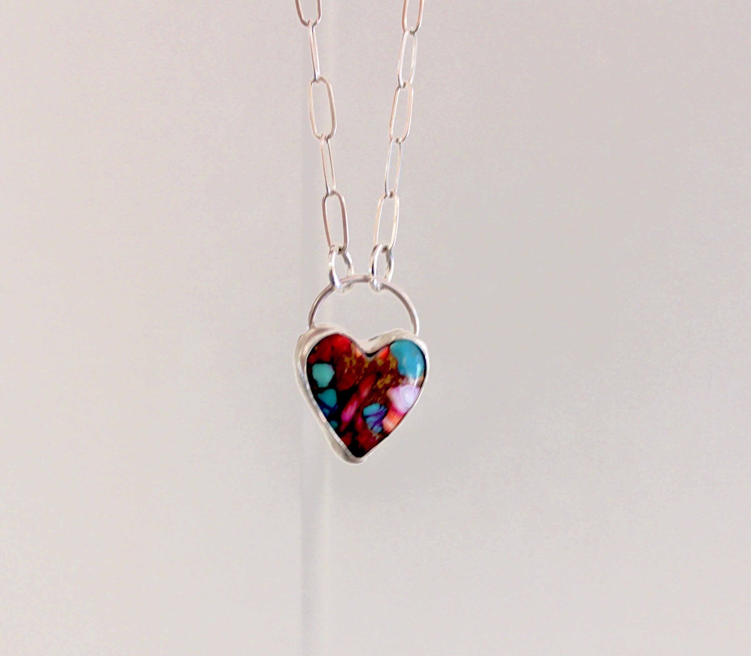Pink Dahlia Turquoise Necklace