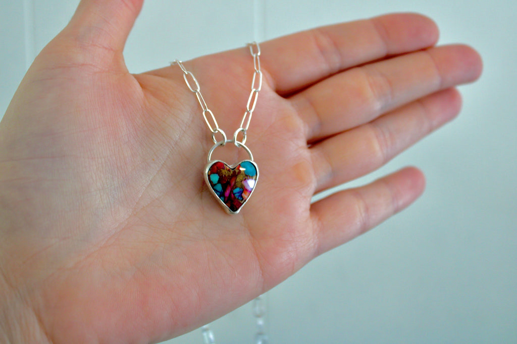 Pink Dahlia Turquoise Necklace