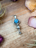 Sterling Silver Golden Hill Turquoise Blossom Pendant