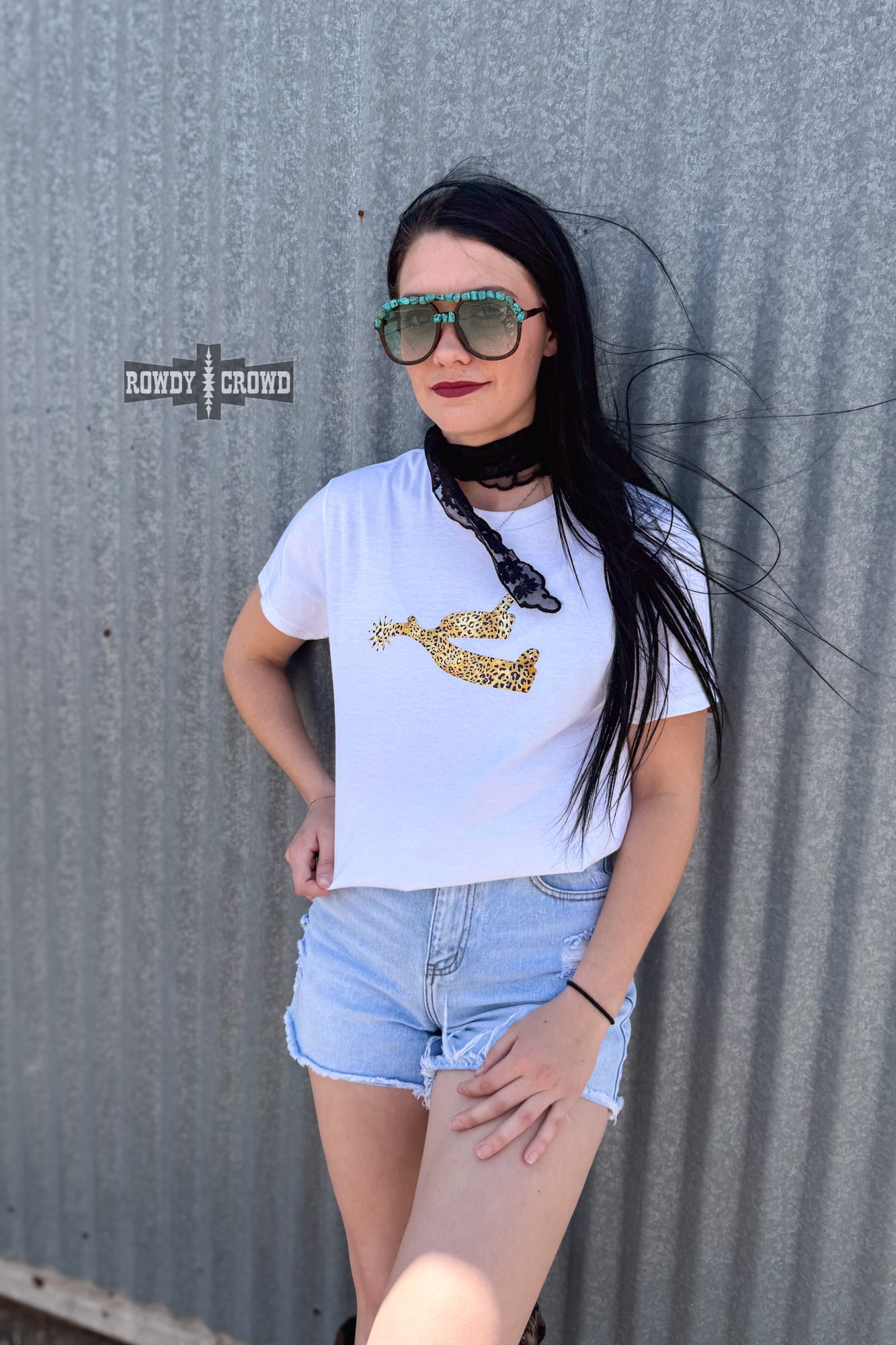 Leopard Spur Tee- WHITE