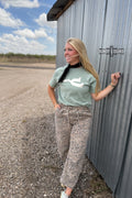 Metallic Spur Tee- DESERT GREEN