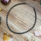 14 inch 6 mm and 3 mm Sterling Silver Pearls choker necklace