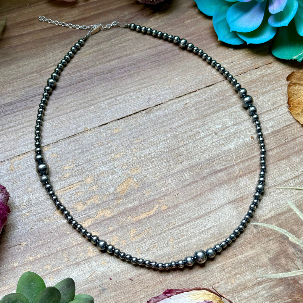 18 inch Sterling Silver Pearls Graduated Pearl Necklace