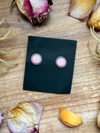 Sterling Silver Pink Conch Stud Earrings – Handmade by Artist Jason Ogg