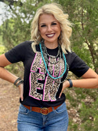 Stacked Leopard Amen Tee