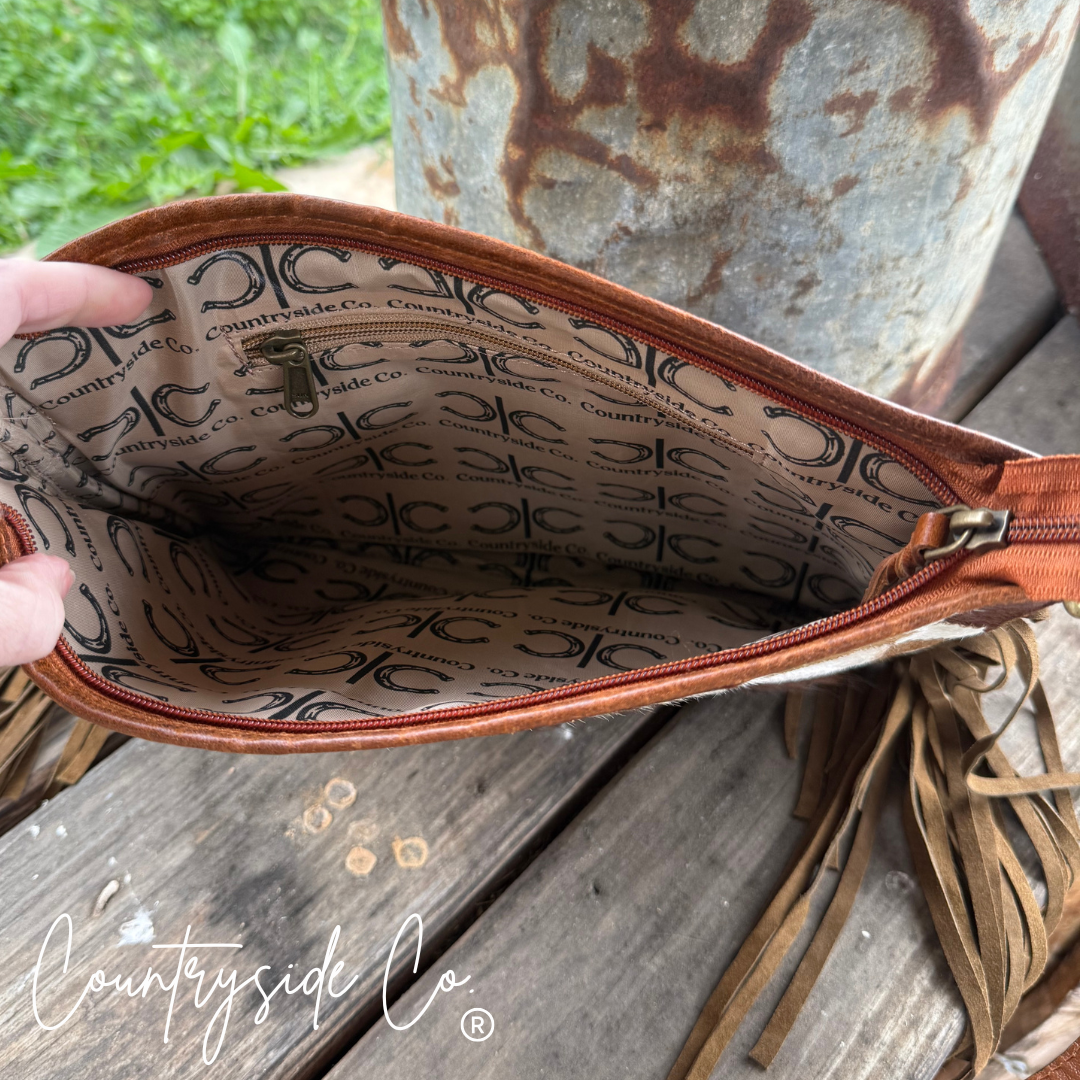 Longhorn Trail Cowhide Conceal Carry Checkered Purse