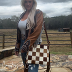Longhorn Trail Cowhide Conceal Carry Checkered Purse