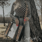 Panhandle Tooled Leather Cowhide Conceal Carry Tote, Computer Bag