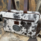 Vintage NFR Buckle Carry All Cowhide Duffle Travel Bag