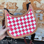 Prairie Doll Checkered Leather Conceal Carry Purse