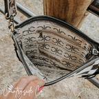 Rodeo Square Cowhide Checkered Conceal Carry Purse