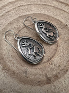 Allen Lee Navajo Sterling Silver Kokopelli Earrings