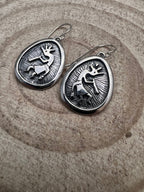Allen Lee Navajo Sterling Silver Kokopelli Earrings