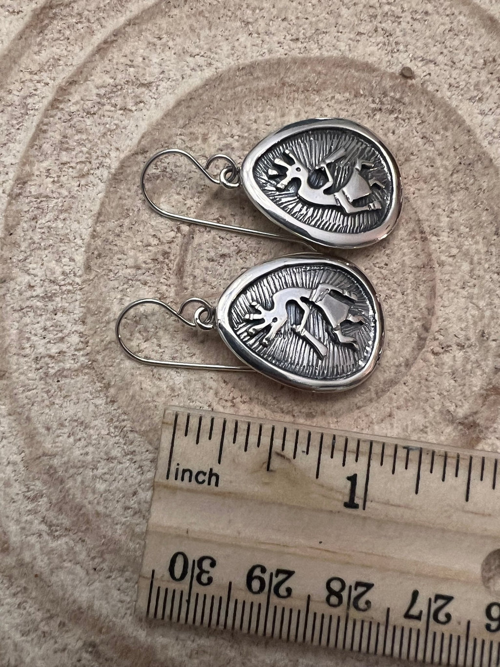 Allen Lee Navajo Sterling Silver Kokopelli Earrings